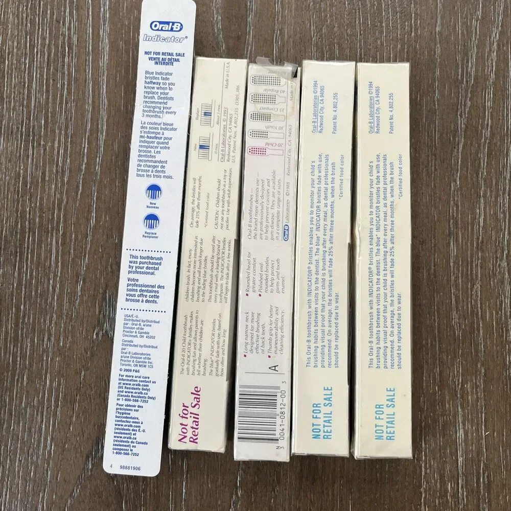 5 VTG Oral-B 20 Child Soft Straight Toothbrushes Dental Indicator - TEACH KIDS